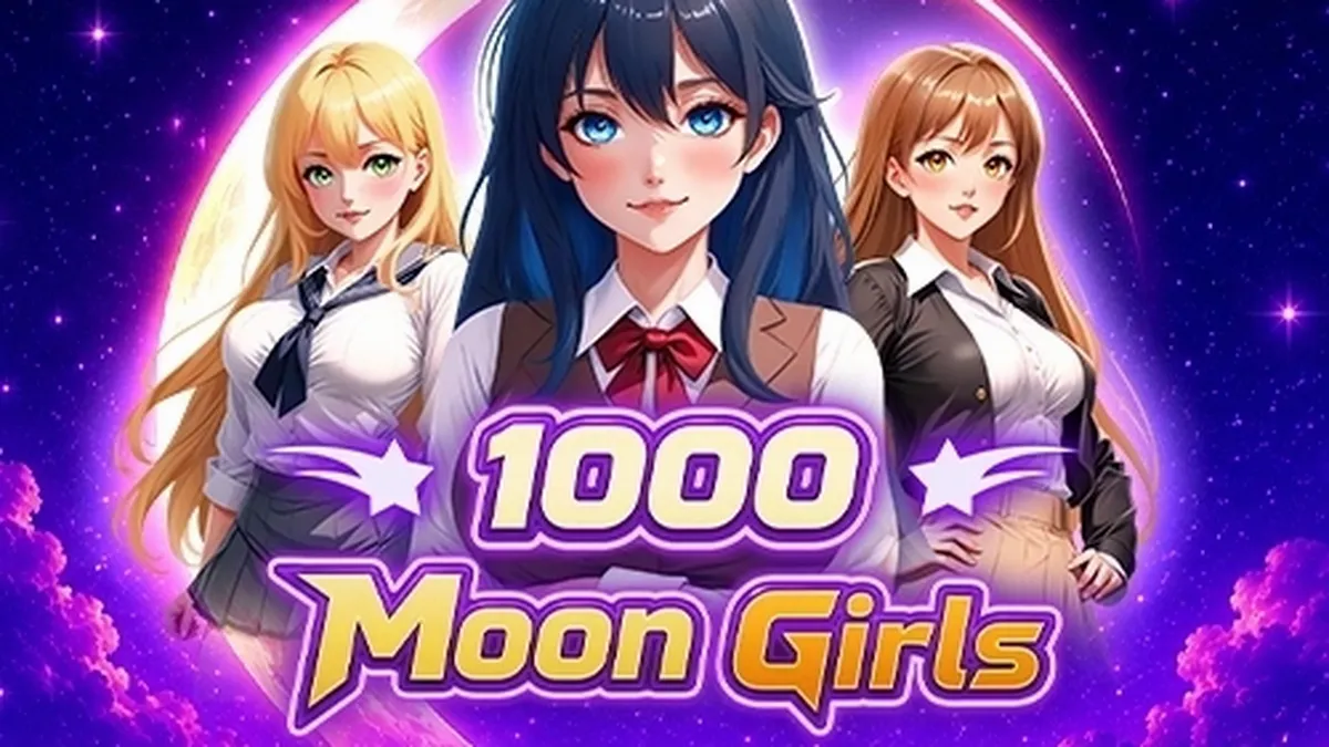 Ang makulay at futuristic na disenyo ng 1000 Moon Girls slot machine